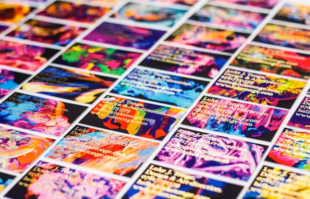 Luke Tonge mosaic of business cards