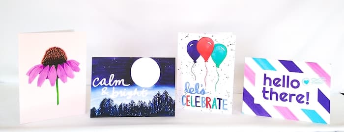 Various cute greeting card designs by JBG Creates