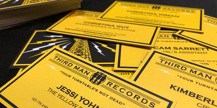 Third Man records yellow business cards