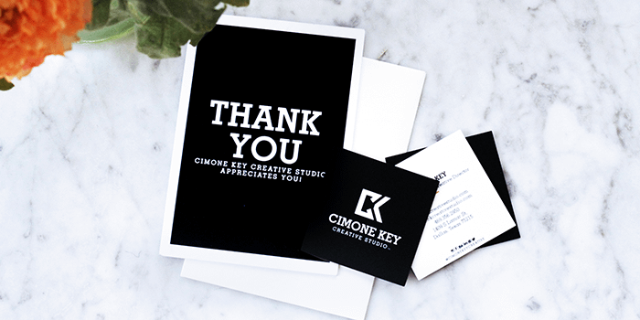 MOO thank you cards created by CK creative studio