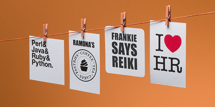 4 creative business cards with engaging messages to tell the brand story