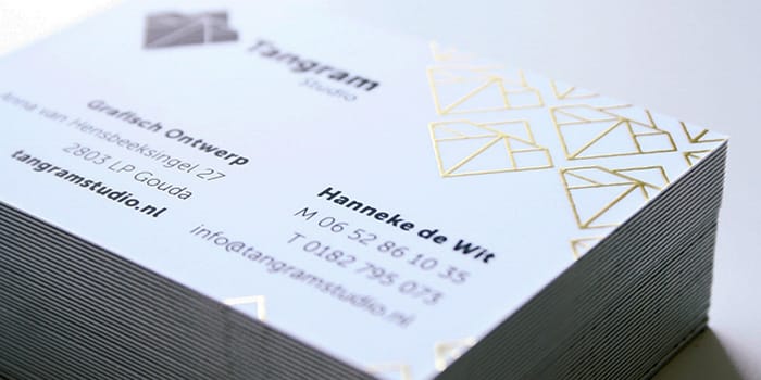 Hanneke De Wit Gold Foil Business Cards
