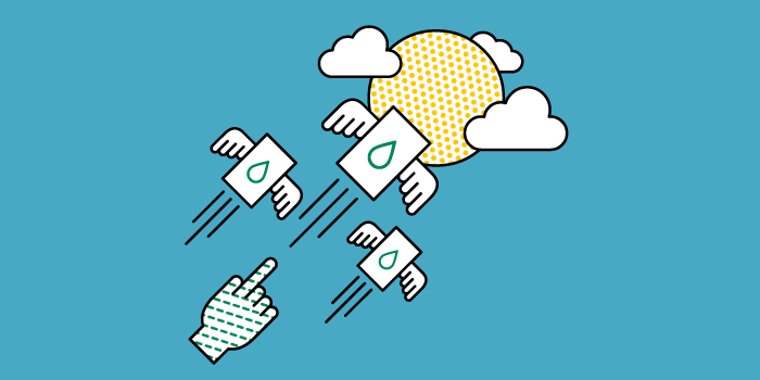 Illustration of someone handing out business cards