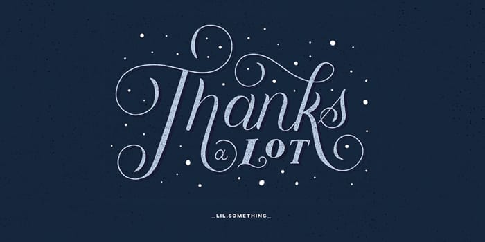 Thanks a lot lettering lil something