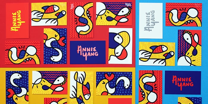 Various Annie Yang spot UV business cards