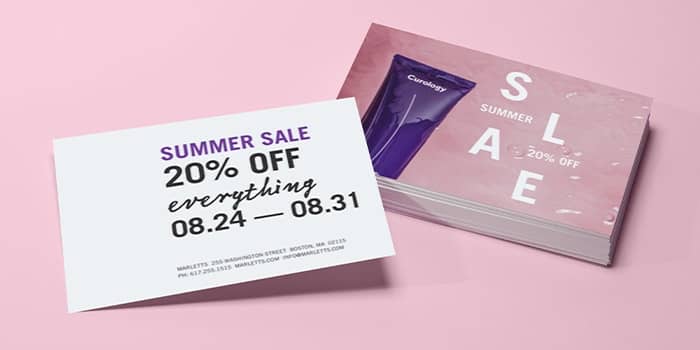 Postcard front and back with the Finnish Line customizable postcard template by MOO