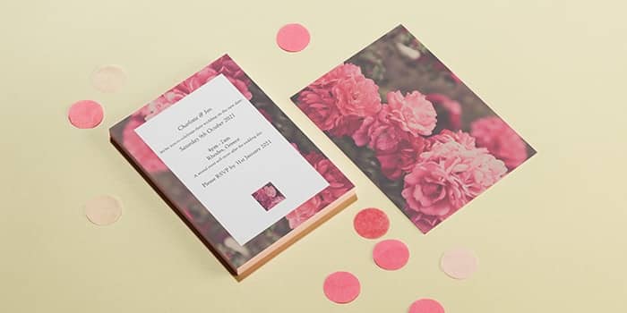 Pink floral wedding invitations
