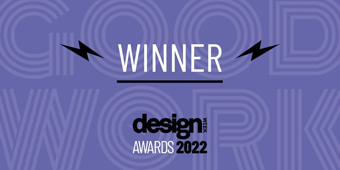 Official winner design for the Design Week design awards 2022