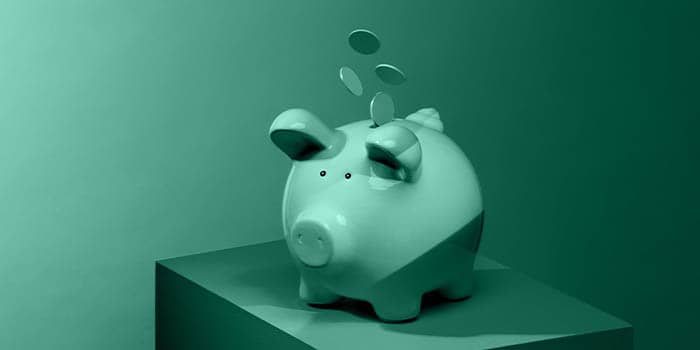 Green piggy bank