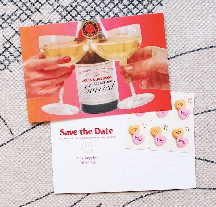 Wedding save the date postcard design by Julia Walck