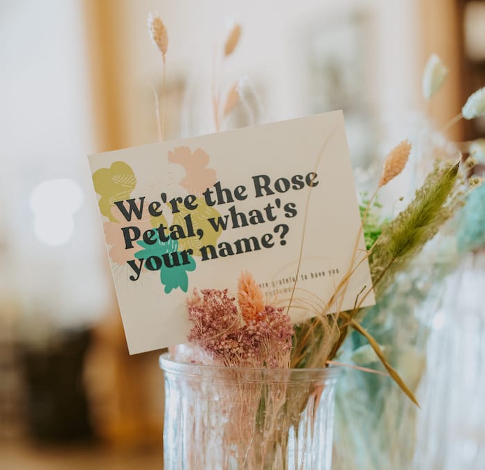 Floral postcard design by Tilt Make for The Rose Petal flower shop