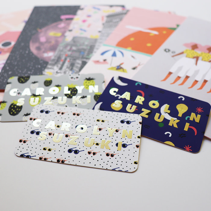 Carolyn Suzuki business cards with rounded corners