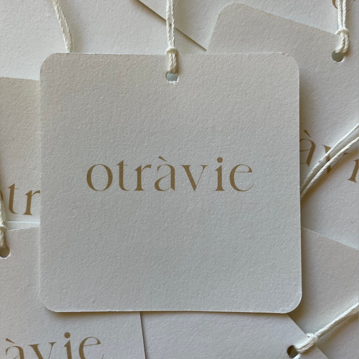 Custom clothing hang tags by Otrávie