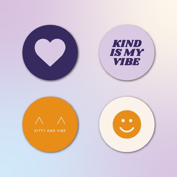 Kitty and Vibe stickers for World Kindness Day