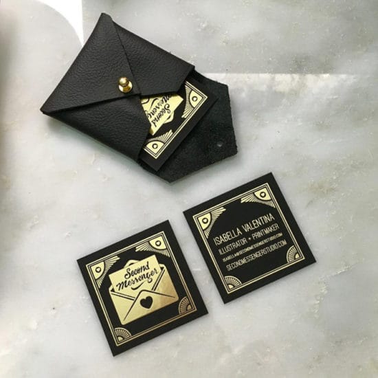 The Second Messenger Gold Foil Business Cards