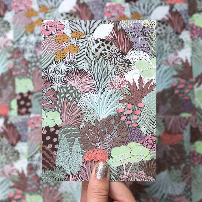 Sara Boccaccini Meadows card with garden pattern
