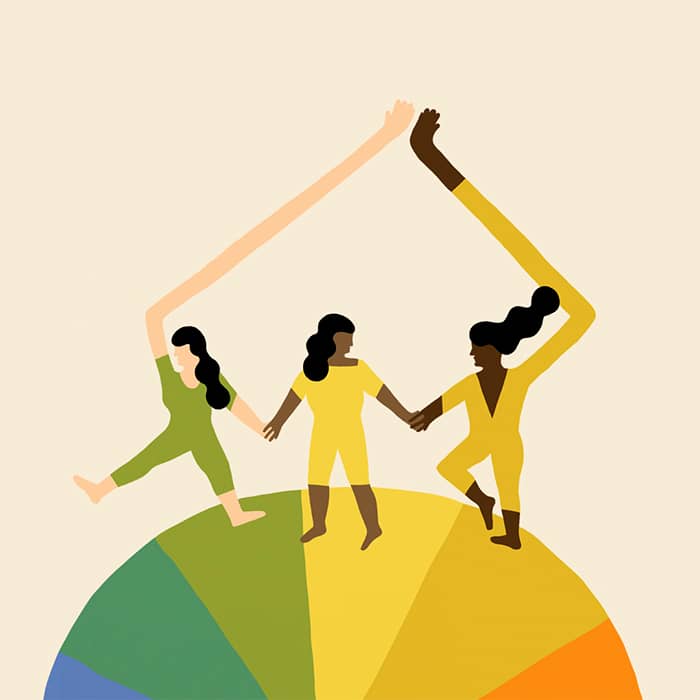 an illustration of mixed online community members by melanie johnsson