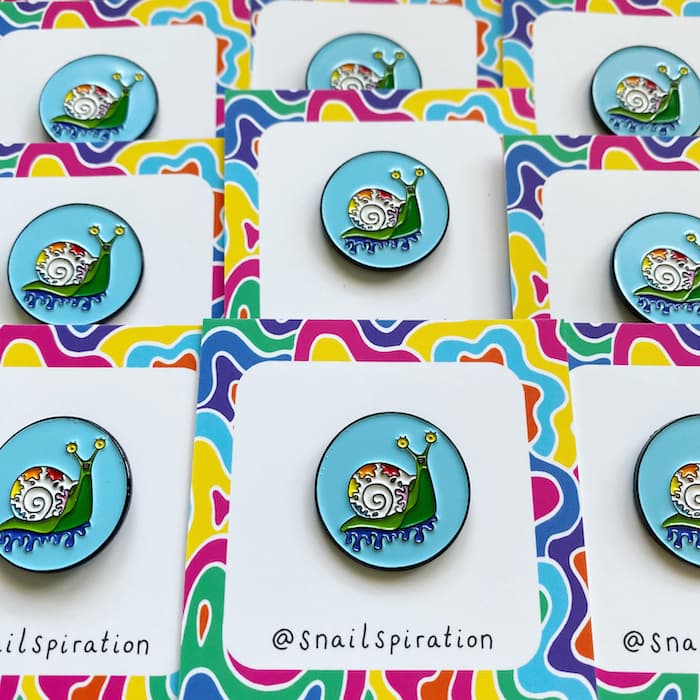 Snailspiration enamel pin backing cards