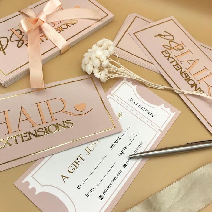 Hair stylist gift certificates by The Logo Page