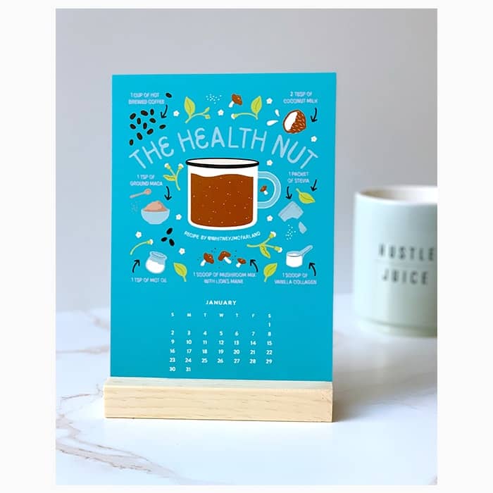 Reusable recipe calendar postcard by Rebecca B Creates