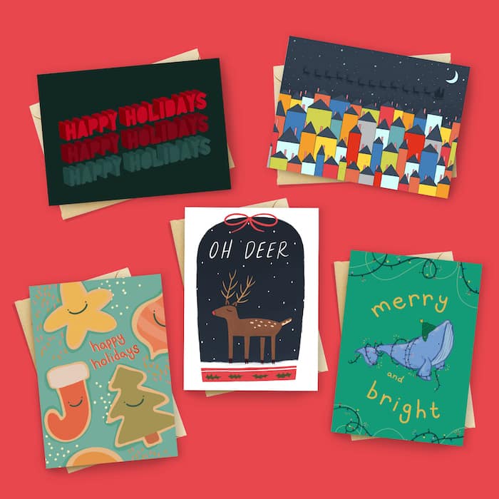 Various cute greeting card designs by Little Something Co