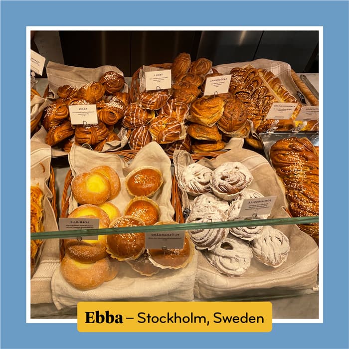 An array of baked goods in Stockholm