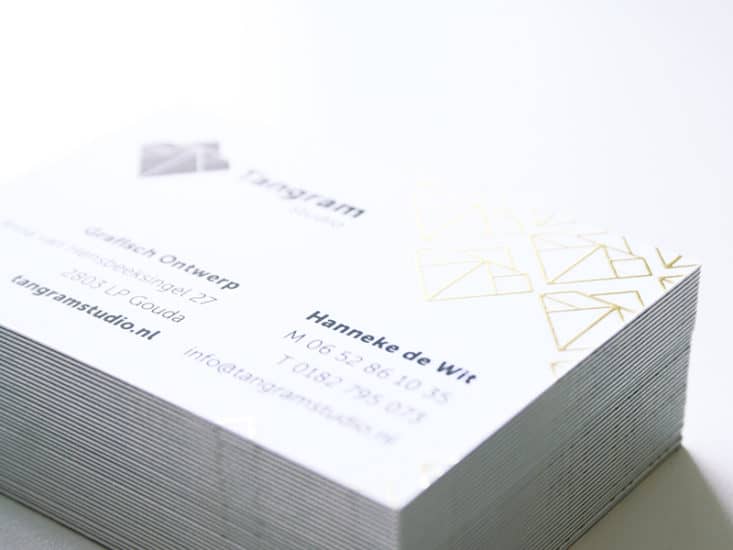 Hanneke De Wit Gold Foil Business Cards