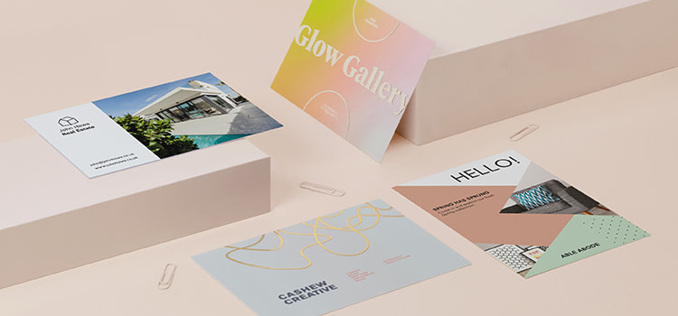 Small Postcards in various colors and designs