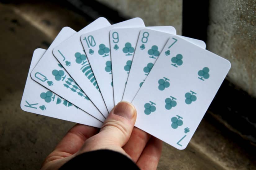 Isaac Gibsons playing card business cards