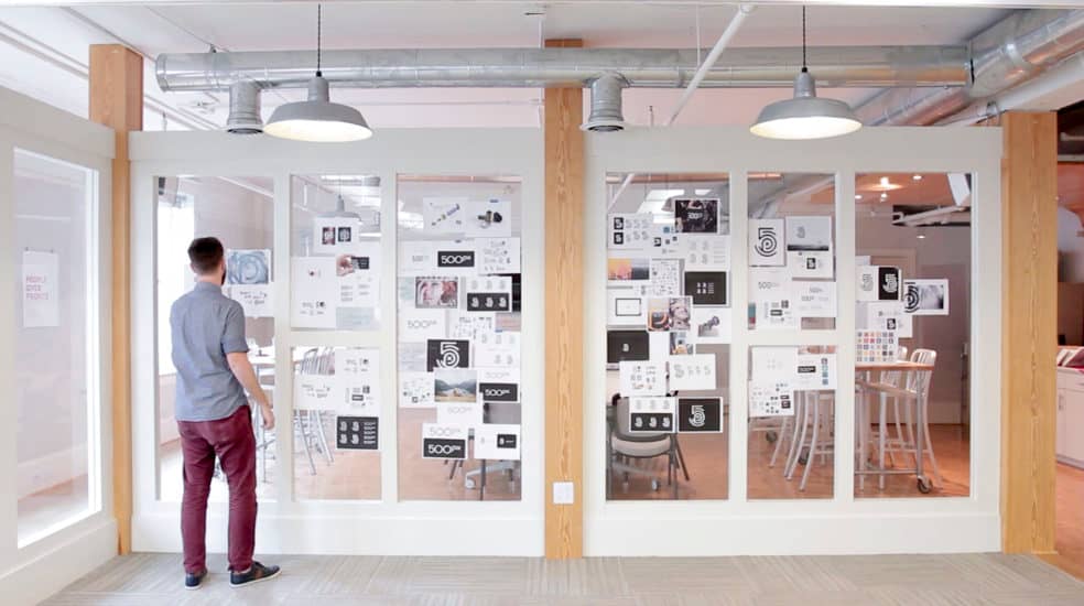 Man working inside the 500px office